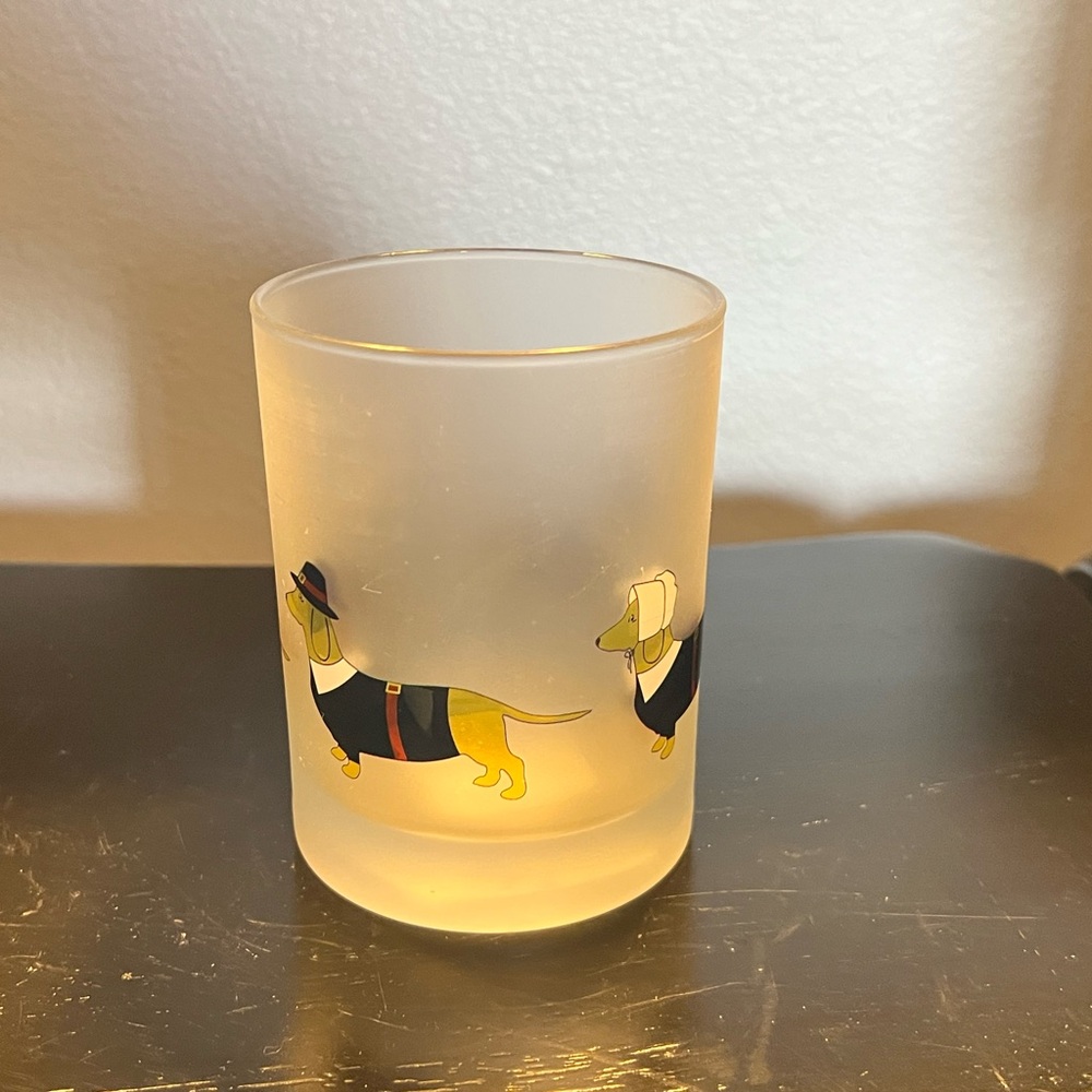 Frosted Glass with Dachshund Design